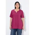 Produktbild: Ulla Popken T-Shirt T-Shirt A-Linie Tunika-Ausschnitt Halbarm lila|rot 62/64