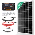 Produktbild: ECO-WORTHY Monokristallines Solarpanel Solarzelle kit 170W enthält 12V Solarmodul + 30 A Solarladeregler + 5m Solarkabel + Z-Befestigungsklammern für Wohnmobil,Wohnwagen,Haushalt und Off-Grid-System