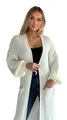 Produktbild: Mississhop 384 Longstrickjacke extra Lange Strickjacke Cardigan Jacke Creme
