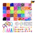Produktbild: Loom Bänder Set 2500 Stück 32 Farben Armbänder Selber Machen Kreativ Zubehör