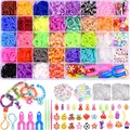 Produktbild: AOKITO 2500+ Loom Bänder Set für Kinder, 32 Farben DIY Gummibänder mit Perlen Ha