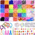 Produktbild: Loom Bänder Set 2500+ Gummibänder, Perlen, Anhänger, Aufbewahrung, DIY, Kinder