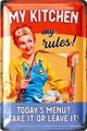 Produktbild: Retro Blechschild My Kitchen My Rules, Bild Küche, Schilder mit Sprüchen 20x30