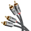 Produktbild: Goobay 65291 Plus Series Stereo-Cinchkabel, 0,5 m, 0.5 m, schwarz-Silber - 2x Ci