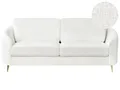 Produktbild: 3-Sitzer Sofa Bouclé weiß mit Armlehnen goldenen Füßen glamourös modern Trosa