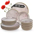 Produktbild: Moritz & Moritz ALHAMBRA Geschirrset 12 Personen 36-tlg. aus hochwertigem Porzellan - Modernes Tafelservice in Mousse - Pflegeleichtes Geschirr Set aus je 12x Speiseteller, Dessertteller und Schalen