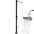Produktbild: tectake® Solardusche 20l, Gartendusche mit Duschkopf groß und Wasserhahn für Füße, solar Shower Aussendusche, Gartenbrause, Outdoor Dusche, warmes Wasser, für Garten, Camping oder Pool - schwarz