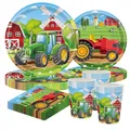 Produktbild: Traktor Partygeschirr Set, 10 Gäste Bauernhof Kindergeburtstag Deko, Papptell...
