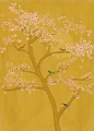 Produktbild: Rasch Tapeten 542127 aus der Kollektion Amazing-Fototapete in Ocker-Gelb mit Kirschbaum und rosa Blumen-Vliestapete in Größe: 2,80 2,00 m (L x B) Tapete