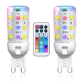 Produktbild: Lamptobe 2W RGBW G9 LED Dimmbar Farbwechsel Glühbirne mit Fernbedienung, 12 RGB Farben + Warmweiß 3000K + 4 Modi, AC100-240V, für Bar, KTV, Party, Hochzeit, 2er-Pack