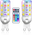 Produktbild: 2W RGBW G9 LED Dimmbar Farbwechsel Glühbirne mit Fernbedienung, 12 RGB Farben +