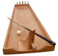 Produktbild: Holz Bi-Ba-Butze Spielball Tischspiel Kegelbahn, Hochwertiges Spielbrett aus geöltem Buchenholz