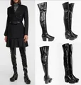 Produktbild: PRADA Stiefel Over-the-knee Platform Boots Overknee Gothic Plateau Schuhe 41