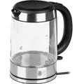 Produktbild: Russell Hobbs Wasserkocher Glas [1,7l, 2200W] Edelstahl (blaue LED Beleuchtung, 1-Tassen-Option, herausnehmbarer Kalkfilter, Wasserstandsanzeige mit Füllmengenmarkierung) Teekocher 21600-57