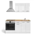 Produktbild: Vicco Singleküche R-Line, Weiß Hochglanz/Weiß, 160 cm