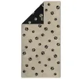 Produktbild: Cawö Badetücher Handtuch We love Dogs Pfoten Paws Schwarz Beige (50x100cm)