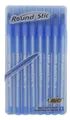 Produktbild: Bic Round Stic Kugelschreiber, Strichstärke, Blau, 8 Stück