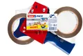 Produktbild: tesa Klebeband tesapack Handabroller inkl. 2 Rollen Paketband - für Packband bis 50mm (Packung, 1-St., Packband Abroller inkl. 2 Rollen Paketband) Packbandabroller für leichtes & sicheres Verpacken - blau / rot