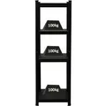 Produktbild: PROREGAL All Black Series Schwerlastregal Ragnar für Gesamtlast 500  kg HxBxT 150 x 45 x 45 cm Matt Schwarz Kellerregal Steckregal Garagenregal