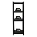Produktbild: PROREGAL All Black Series Schwerlastregal Ragnar für Gesamtlast 400 kg Maße: 150x45x45cm Matt Schwarz, Kellerregal, Steckregal, Garagenregal, Lagerregal