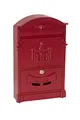 Produktbild: ARREGUI Residencia D-2151/R Briefkasten aus Aluminium im klassischen Stil, Größe M (DIN A4), Eleganter und Dekorativer Wandbriefkasten für Draußen mit Namensschild, Einfache Montage, rot