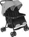 Produktbild: Graco DuoRider™ Doppel-Kinderwagen, Geschwisterwagen, ab Geburt bis ca. 3 Jahre (bis 15 kg), leicht, schnell zusammenklappbar, zusammengeklappt freistehend, großer Staukorb, inkl. Regenverdeck, grau, Steeple Gray