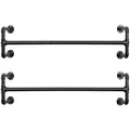 Produktbild: Songmics Wandgarderobe HSR64BK-02, Metall, 110 x 29,3cm, mit Kleiderstange, schwarz, 2 Stück