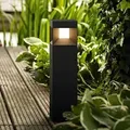 Produktbild: Philips 40cm hohe LED Wegelleuchte Parterre Schwarz mit leistungsstarken 800 Lumen & warmweißem Licht