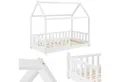 Produktbild: Juskys Kinderbett Marli, 80x160 cm, Hausoptik mit Dach, Holz, Rausfallschutz, 3 - 10 Jahren