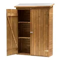 Produktbild: AXI Olivier Gartenschrank aus Holz in Braun | Geräteschrank/Geräteschuppen für den Garten mit 2 festen Ablagen | 131 x 180 cm