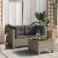 Produktbild: Garten-Ecksofas mit Kissen 2 Stk. Grau Poly Rattan
