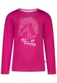 Produktbild: SALT AND PEPPER BY KIDS PARK Mädchen Langarmshirt mit Strasssteinchen Pferde Motiv T-Shirt, Cranberry, 104/110 cm