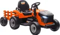 Produktbild: AIYAPLAY Elektrischer Kinder Traktor mit Anhänger, Aufsitztraktor mit Fernbedienung, 2 Motor, 3-Gang Kinder Elektroauto mit Musik, Hupe, Startgeräusch, Sanft Start, 3-5km/h, für 3-8 Jahre, Orange