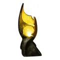 Produktbild: LED Flamme Solar Solarlampen für Außen Garten Dekoration Solarlampe mit Flammeneffekt, gold braune Skulptur mit bezauberndem Lichteffekt, 1x LED warmweiß, H 36 cm