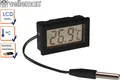 Produktbild: Velleman Digitaler Einbau-Thermometer, großes Display, ABS-Gehäuse, -50-100 °C, gut ablesbar