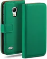 Produktbild: moex Handyhülle für Samsung Galaxy S4 Hülle Klappbar Book Case Dunkelgrün 5 Zoll, Klapphülle Kartenfach Flip Cover Handytasche Leder Optik Schutzhülle