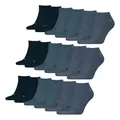 Produktbild: PUMA 9 Paar Unisex Herren Damen Sportsocken Kurzsocken Sneaker Socken, Farbe:Blau, Größe:39-42, Artikel:-460 denim blue