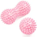 Produktbild: URAQT 2-Pack Spiky Massageball Set, Harter Erdnuss-Massageball für Plantarfasziitis, Triggerpunkttherapie, myofasziale Entspannung, Hellrosa