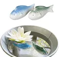 Produktbild: Fische blau, grün 10 cm aus Porzellan schwimmend 2er Set für Schwimmschale