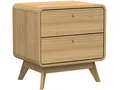 Produktbild: DHP Furniture Cassie Nachttisch mit 2 Schubladen, Eicheoptik, 51 x 39 x 53 cm, moderner Nachtschrank aus Holzwerkstoff, Beistelltisch mit Stauraum für Schlafzimmer und Wohnbereich