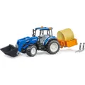 Produktbild: bruder Bruder 02187 New Holland T5.120 mit Frontlader, Ladekasten, Gabeln + 1 Rundballen