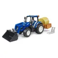 Produktbild: Bruder 02187 New Holland T5.120 mit Frontlader, Ladekasten, Gabeln + 1 Rundballe