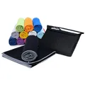 Produktbild: gipfelsport Mikrofaser Handtuch - Microfaser Handtücher Set, Strandtuch, Badetuch I groß, schnelltrocknend I für Sport, Beach, Reise, Outdoor, Camping I leicht, dünn, klein I 50x30cm I Schwarz