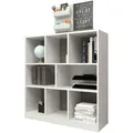 Produktbild: Standregal Split Weiß Bücherregal Holz Raumteiler 98x30x106