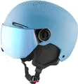 Produktbild: ALPINA ZUPO Visor Q-LITE - hochwertiger & sicherer Skihelm für Kinder, mit abnehmbaren Ohrenpolstern, mit kontrastverstärkendem Visier - Smoke-Blue matt - S (48-52 cm)