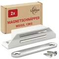 Produktbild: Magnetschnäpper extra stark  Haltekraft 13kg – 2er Set in weiß Magnetverschlu...