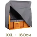 Produktbild: MR.DEKO Strandkorb-Schutzhülle Aero Protect XXL 160 cm – Atmungsaktiv & Wetterfest, Dunkelgrau (Passend für 2-Sitzer z.B. Modelle Düne, Seeblick, 1-St), Abdeckung, Reißverschlüssen & Zugband – Schutz vor Schimmel & Regen grau XXL | 160 cm x 85 cm x 160 cm
