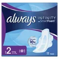 Produktbild: Always Infinity Long (Größe 2) Damenbinden mit Flügeln, 11 Stück pro Packung (4 Stück)