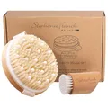 Produktbild: Stephanie Franck Beauty Trockenbürsten Set – Dry Brushing Geschenk für Weihnachten – Körper- & Gesichtsbürste aus Kirsch- & Buchenholz mit Naturborsten – für Lymphdrainage, Cellulite & Peeling