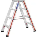 Produktbild: Matisère - Hymer Stufenstehleiter 2x6 Sprossen beidseitig begehbar, verstärkte Stufen